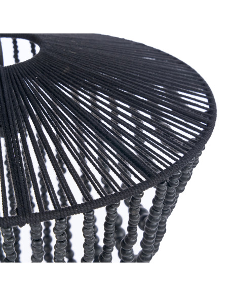 Lustre suspension en perles de bois noir 80 cm The Wooden Bead
