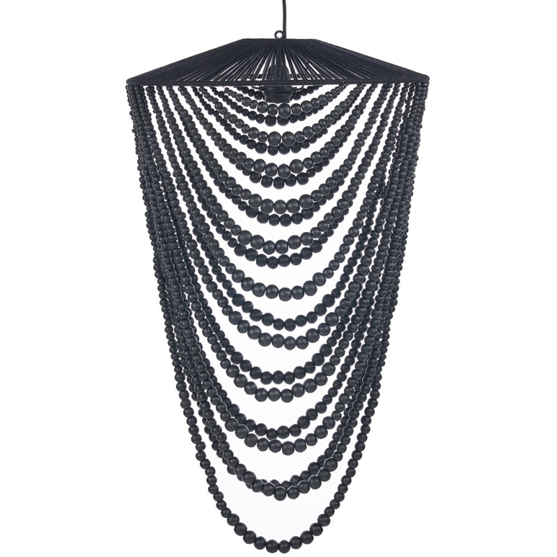 Lustre suspension en perles de bois...