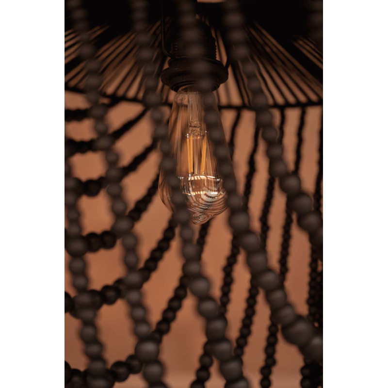 Lustre suspension en perles de bois...