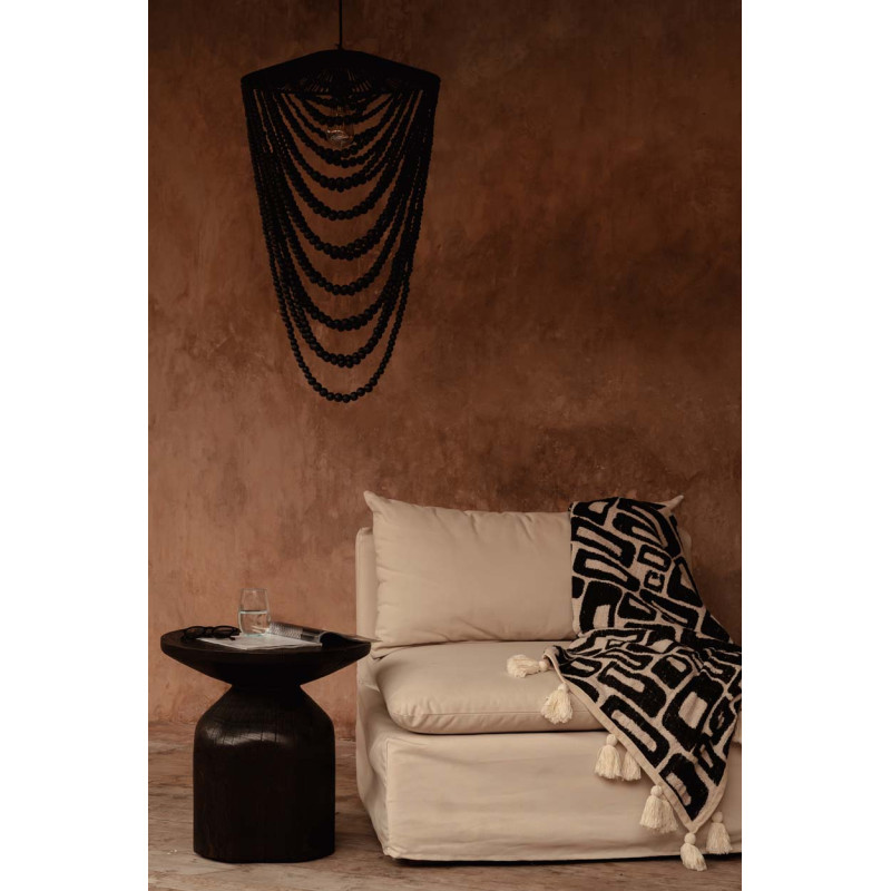 Lustre suspension en perles de bois...