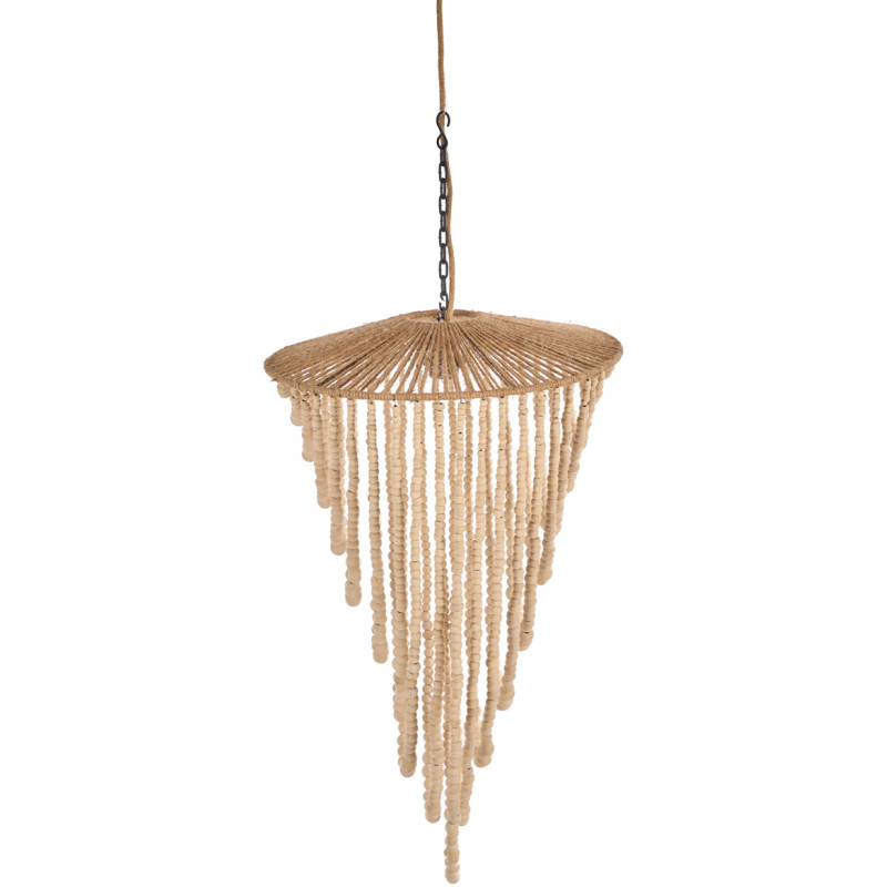 Lustre suspension en perles de bois...
