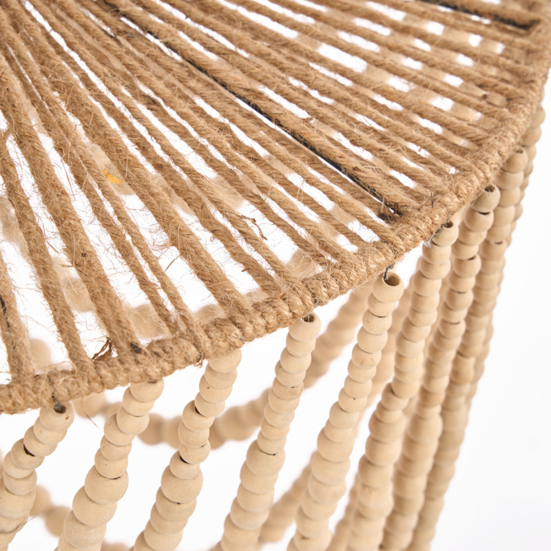 Lustre suspension en perles de bois...
