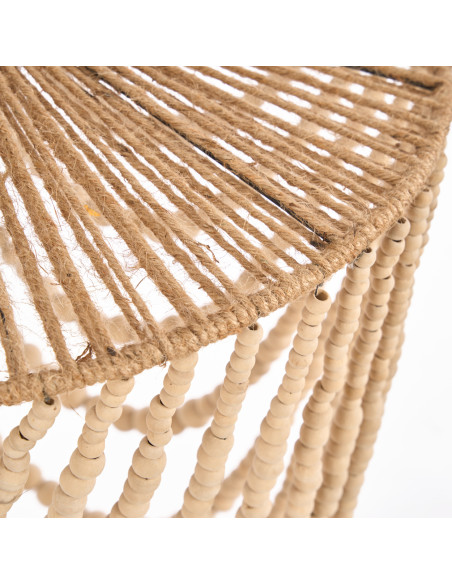 Lustre suspension en perles de bois naturel 80 cm The Wooden Bead