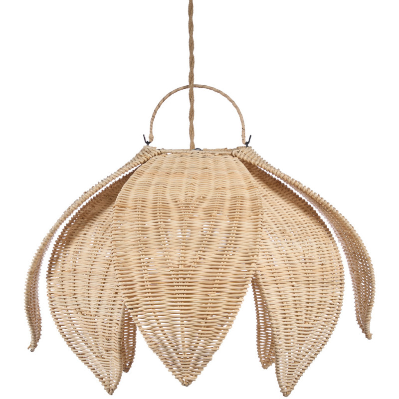 Abat-jour suspension fleur en rotin...
