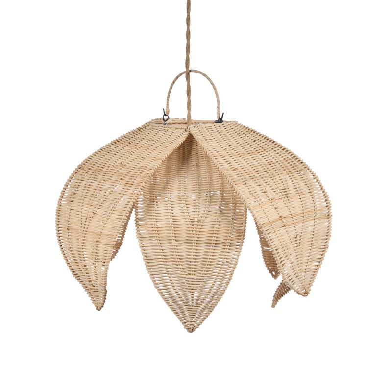 Abat-jour suspension fleur en rotin...