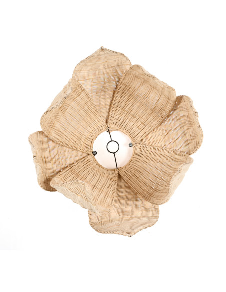 Abat-jour suspension fleur en rotin naturel 54 cm The Flower