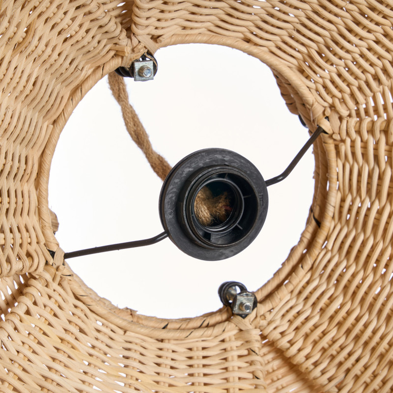 Abat-jour suspension fleur en rotin...