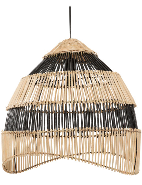 Abat-jour suspension en rotin naturel et noir 45 cm The...