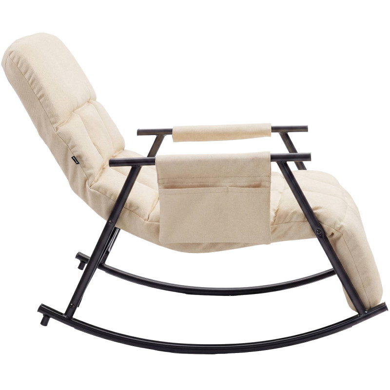 Fauteuil à bascule relax tissu crème...