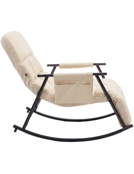 Fauteuil à bascule relax tissu crème Calmae