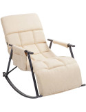 Fauteuil à bascule relax tissu crème Calmae
