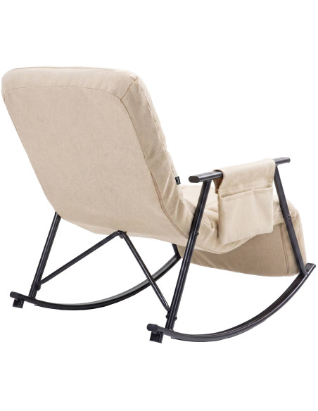 Fauteuil à bascule relax tissu crème Calmae