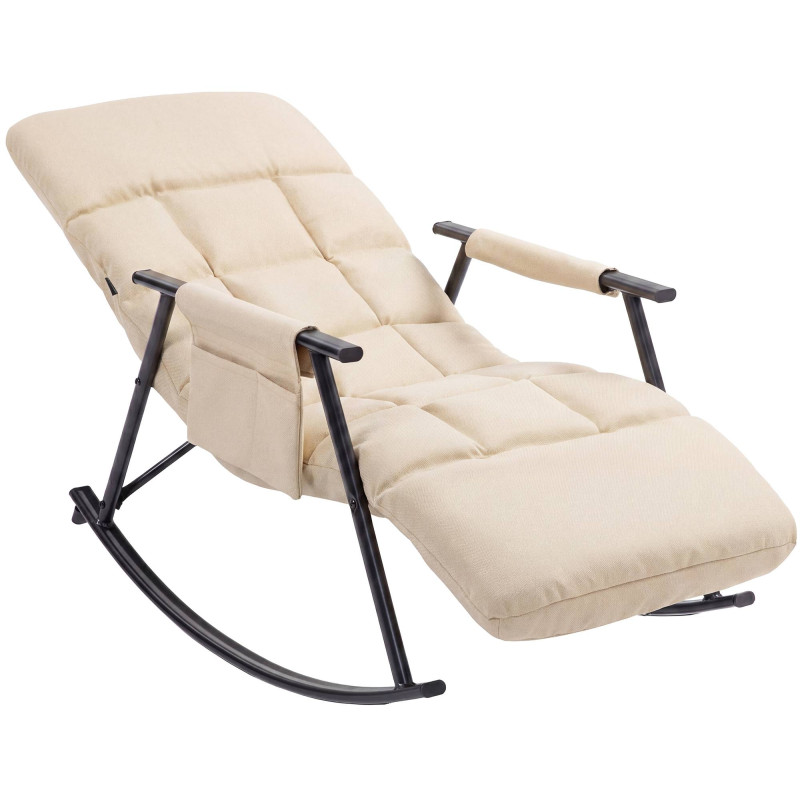 Fauteuil à bascule relax tissu crème...