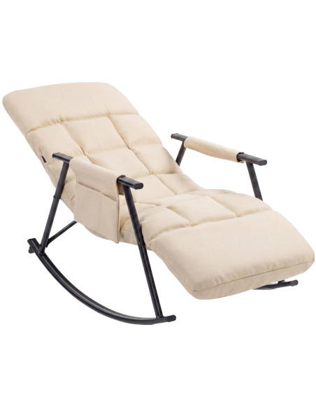 Fauteuil à bascule relax tissu crème Calmae