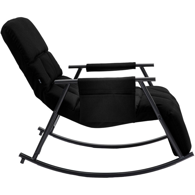 Fauteuil à bascule relax tissu noir...