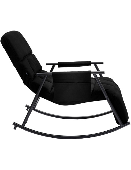 Fauteuil à bascule relax tissu noir 61 cm Calmae