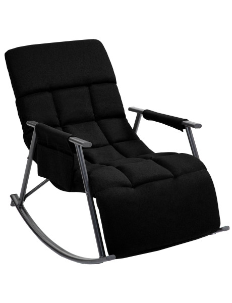 Fauteuil à bascule relax tissu noir 61 cm Calmae