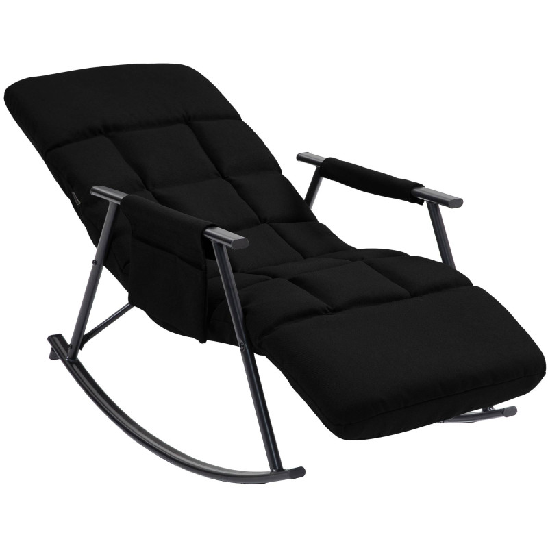 Fauteuil à bascule relax tissu noir...