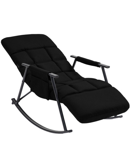 Fauteuil à bascule relax tissu noir 61 cm Calmae