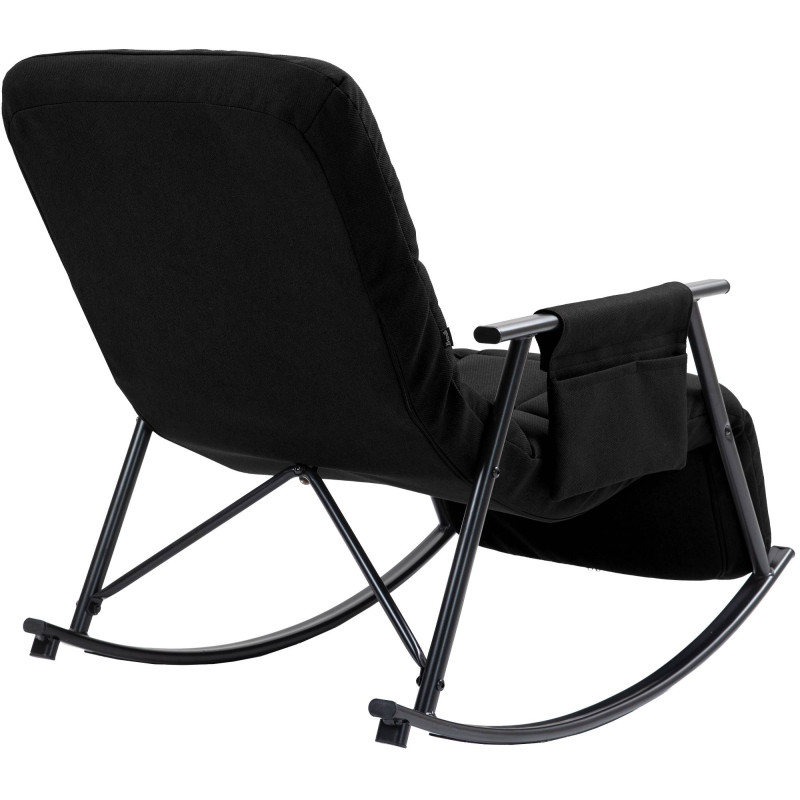 Fauteuil à bascule relax tissu noir...