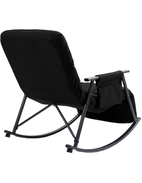 Fauteuil à bascule relax tissu noir 61 cm Calmae