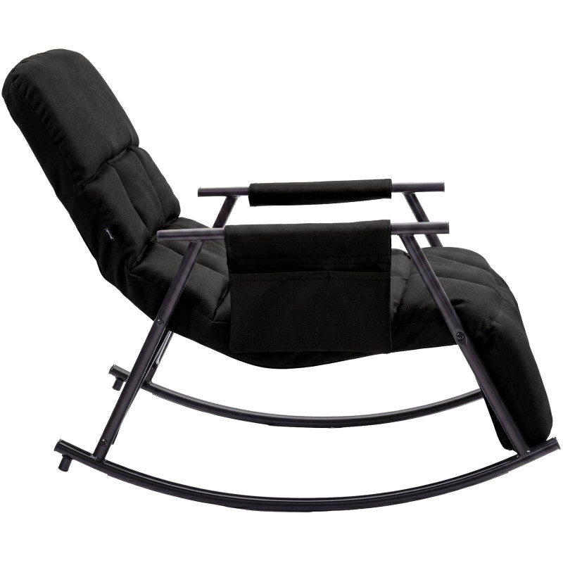 Fauteuil à bascule relax tissu gris...