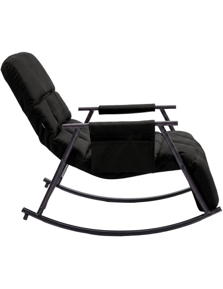 Fauteuil à bascule relax tissu gris foncé Calmae