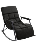 Fauteuil à bascule relax tissu gris foncé Calmae
