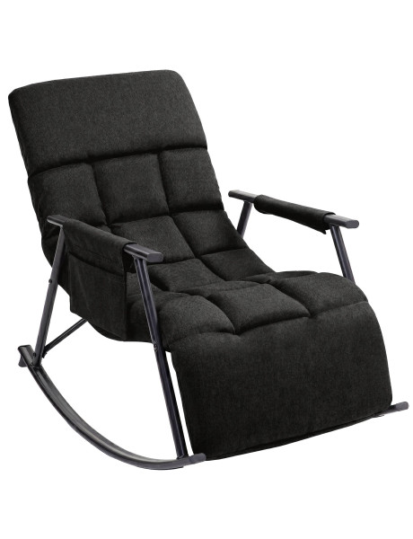 Fauteuil à bascule relax tissu gris foncé Calmae