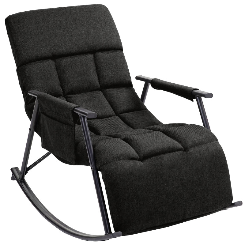 Fauteuil à bascule relax tissu gris...