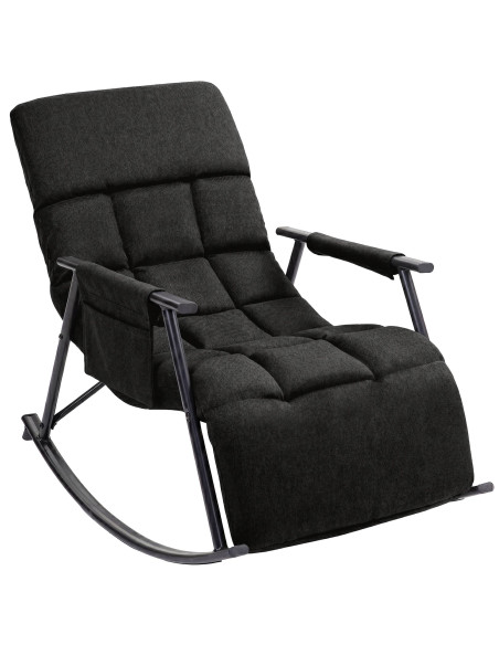Fauteuil à bascule relax tissu gris foncé Calmae