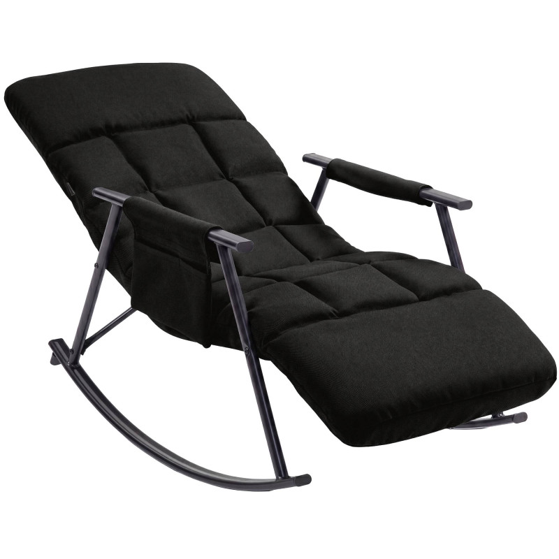 Fauteuil à bascule relax tissu gris...