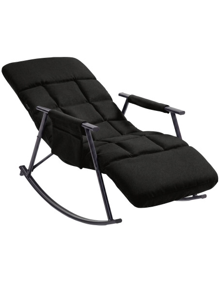 Fauteuil à bascule relax tissu gris foncé Calmae