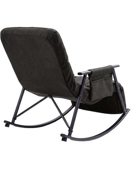 Fauteuil à bascule relax tissu gris foncé Calmae