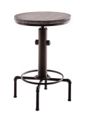 Mange-debout industriel bois et métal bronze 50 cm Bravanne