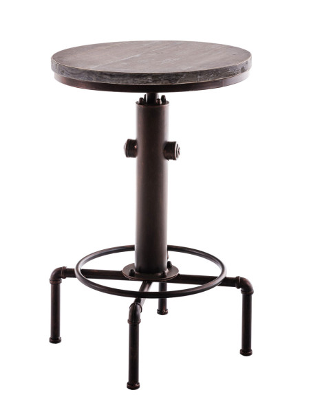 Mange-debout industriel bois et métal bronze 50 cm Bravanne