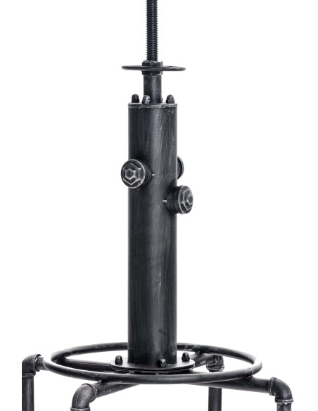 Mange-debout industriel bois et métal argent vieilli 50 cm Bravanne