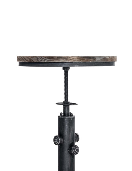 Mange-debout industriel bois et métal argent vieilli 50 cm Bravanne