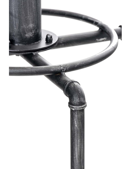 Mange-debout industriel bois et métal argent vieilli 50 cm Bravanne