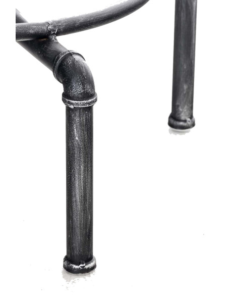 Mange-debout industriel bois et métal argent vieilli 50 cm Bravanne