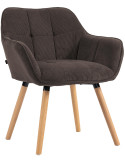 Chaise de salle à manger velours côtelé brun Aubrelle