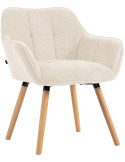 Chaise de salle à manger velours côtelé crème Aubrelle