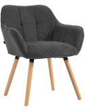 Chaise de salle à manger velours côtelé gris foncé Aubrelle