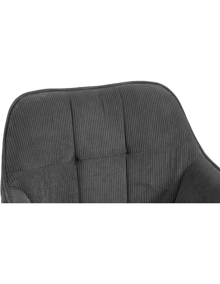 Chaise de salle à manger velours côtelé gris foncé Aubrelle