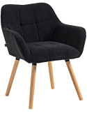 Chaise de salle à manger velours côtelé noir Aubrelle 65 cm