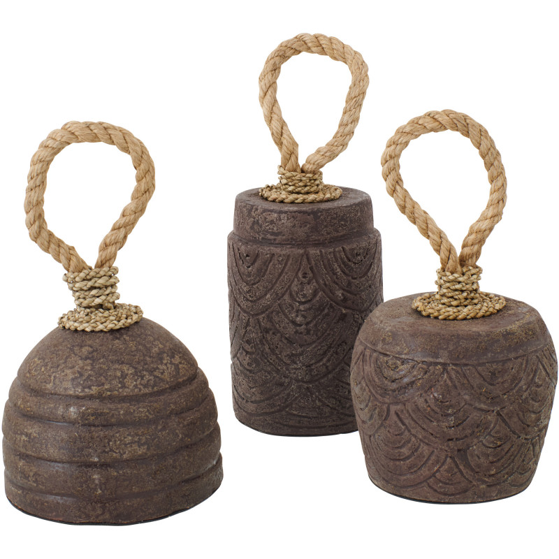 Lot de 3 cale-portes marron foncé en...