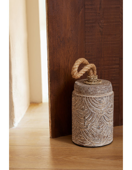 Lot de 3 cale-portes beige en terre cuite et corde 20 x 16 x 40 cm Tavora