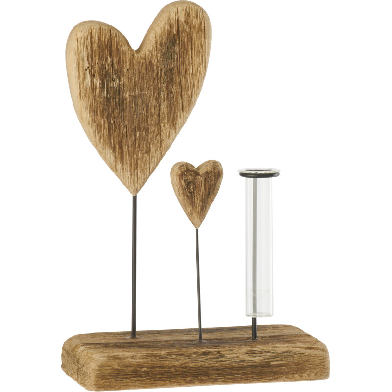 Vase soliflore cœur en bois de...