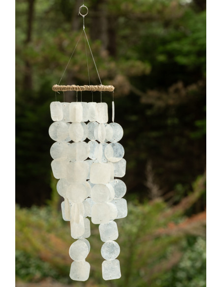 Carillon décoratif blanc en coquillages 15 x 70 cm Lisa