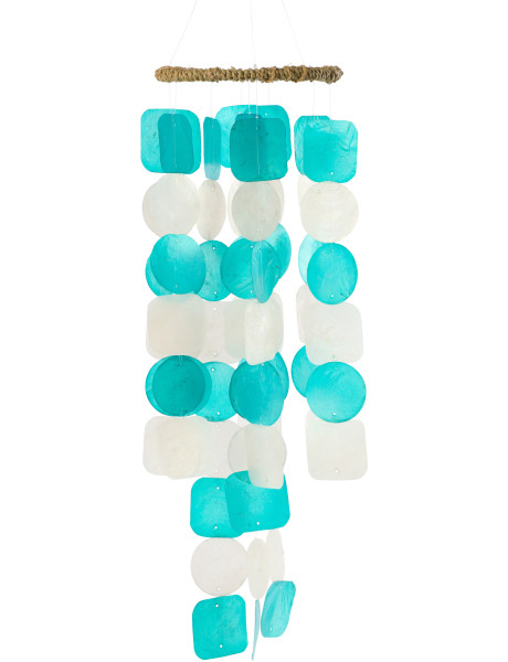 Carillon décoratif turquoise en coquillages 15 x 70 cm Lisa